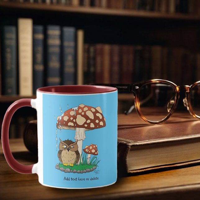 Spring Rain Shower Owl Mushroom Mug (Creator Uploaded)