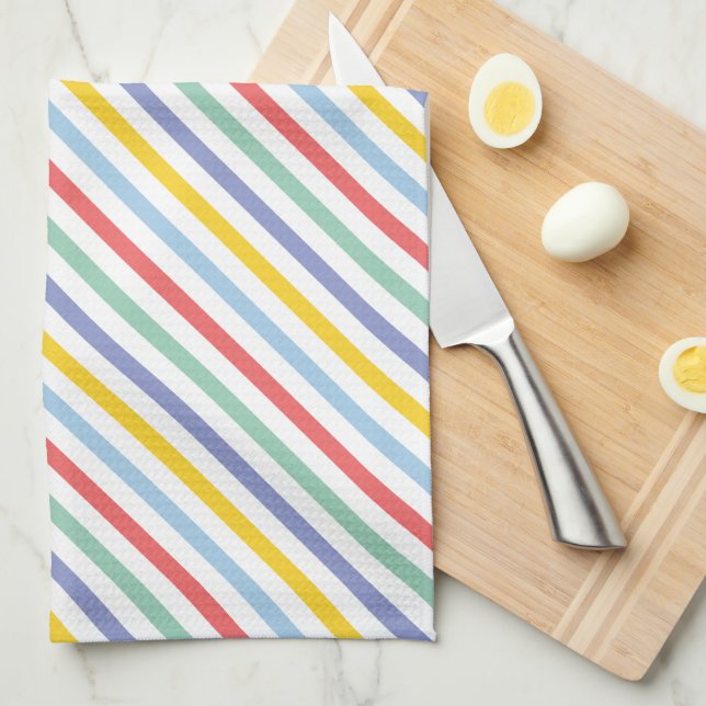 Spring Rainbow Stripe Pattern Towel (Quarter Fold)