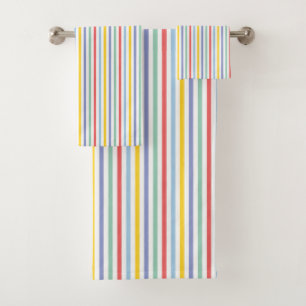 Spring Rainbow Striped Bath Towel Set