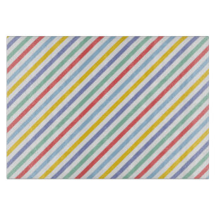 Spring Rainbow Stripes Pattern Cutting Board