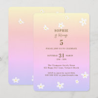 Spring Rainbow White Daisies Girl Birthday Party