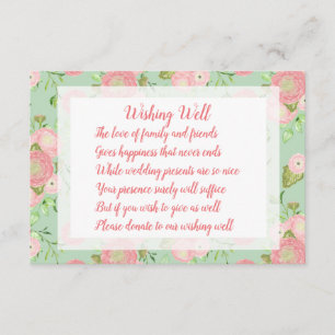Spring Ranunculus Mint Wedding Wishing Well Cards