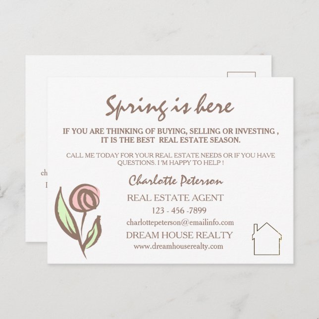 Spring Real Estate Marketing Farming Postcard (Front/Back)