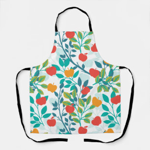Spring Red and Green Colours Apple Fruit Pattern Apron