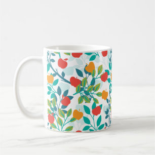 Spring Red and Green Colours Apple Fruit Pattern Coffee Mug