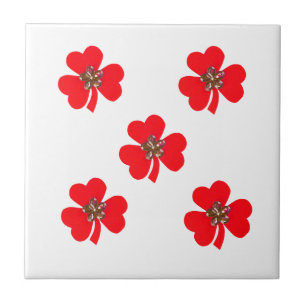 Spring red, red clovers for kitchen tile