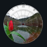 Spring Red Tulip at Lake Arrowhead Dartboard<br><div class="desc">A Photo of a bright red tulip by the Shores of Lake Arrowhead,  taken by Sandy Closs.</div>