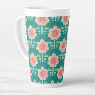 Spring Retro Flower Latte Mug
