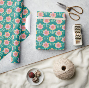 Spring Retro Flower Wrapping Paper