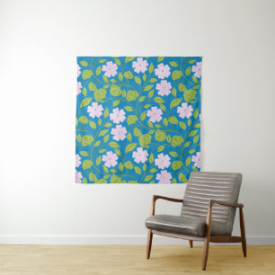 Spring retro flowers tapestry