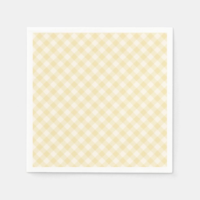 Spring Retro Gingham | Buttercream Napkin (Front)