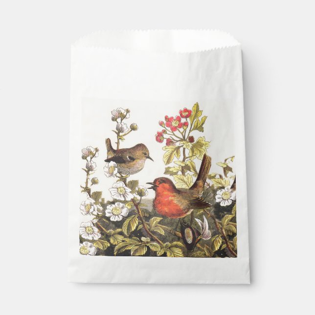 Spring Robin Birds Red Birding Favour Bag (Front)
