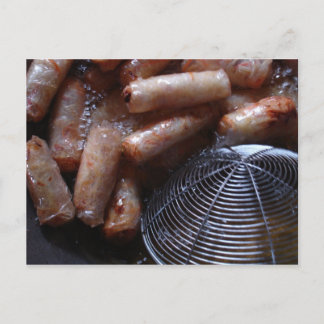 Spring Rolls Being Made In Laos Postcard