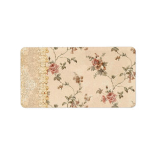 spring romance victorian rose pattern label