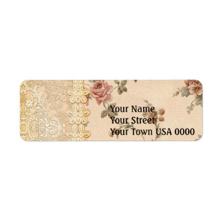 spring romance victorian rose pattern return address label