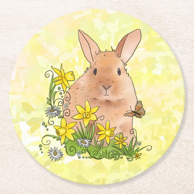 spring  round paper coaster (Front)