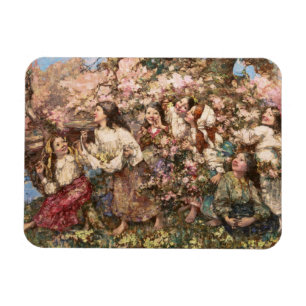 Spring Roundelay (by Edward Atkinson Hornel) Magnet
