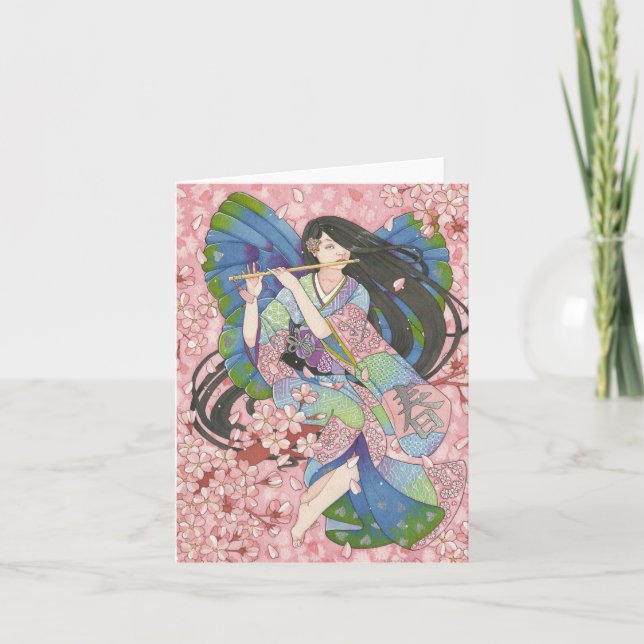 Spring Sakura Fairy note card (Front)