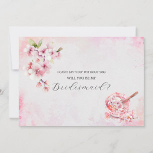 Spring Sakura Flowers and Dessert bridesmaid perso Invitation