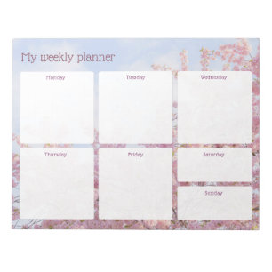 Spring sakura tree, light pastel Weekly Planner Notepad