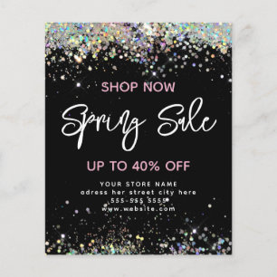 Spring Sale Holographic Glitter Modern Black Flyer