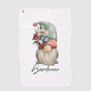 Spring Scandinavian Gnome Gardener Golf Towel
