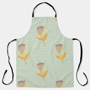 Spring seamless folk flower doodle pattern. Hand d Apron