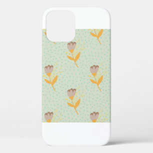 Spring seamless folk flower doodle pattern. Hand d iPhone 12 Case