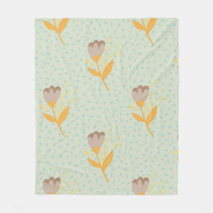 Spring seamless folk flower doodle pattern. Hand d Fleece Blanket
