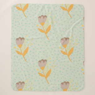 Spring seamless folk flower doodle pattern. Hand d Sherpa Blanket