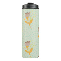 Spring seamless folk flower doodle pattern. Hand d