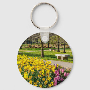 Spring Season Flower Garden Key Ring