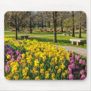 Spring Season Flower Garden Mouse Pad