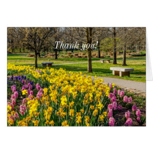 Spring Season Flower Garden Thank You Card