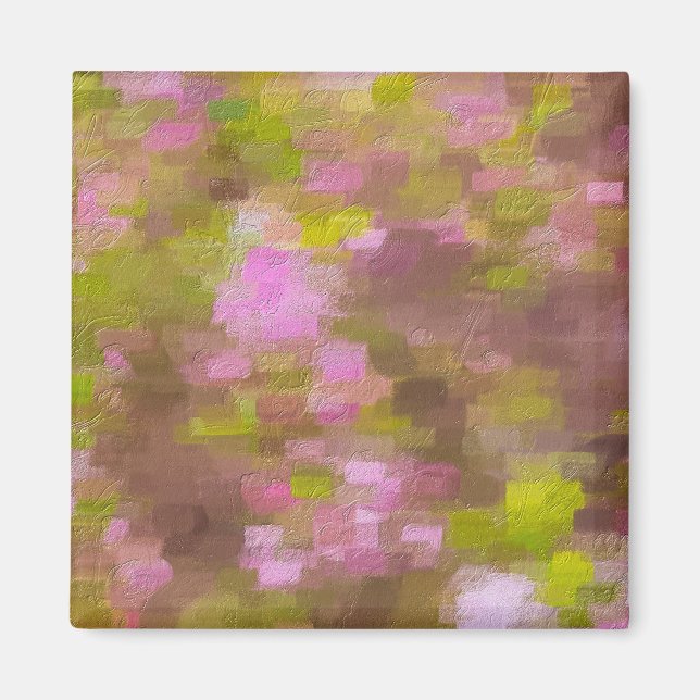 Spring Season Pinks Abstract Magnet (Front)