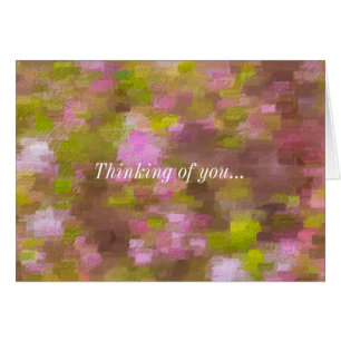 Spring Season Pinks Abstract Thinking of You Card