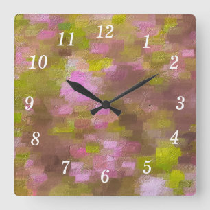 Spring Season Pinks Abstract Wall Clock