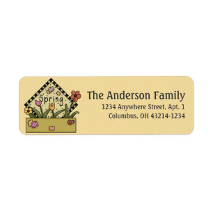 Spring Season Sign Return Address Labels