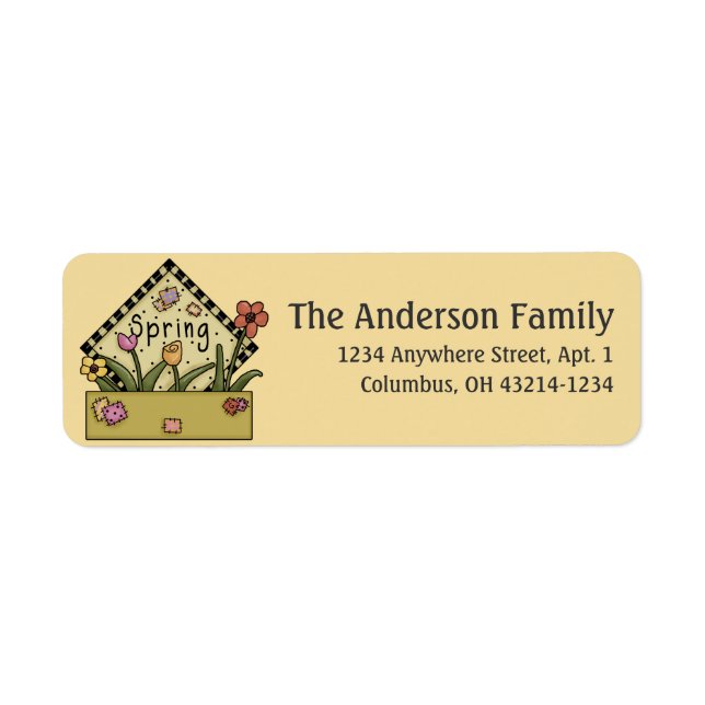Spring Season Sign Return Address Labels (Front)