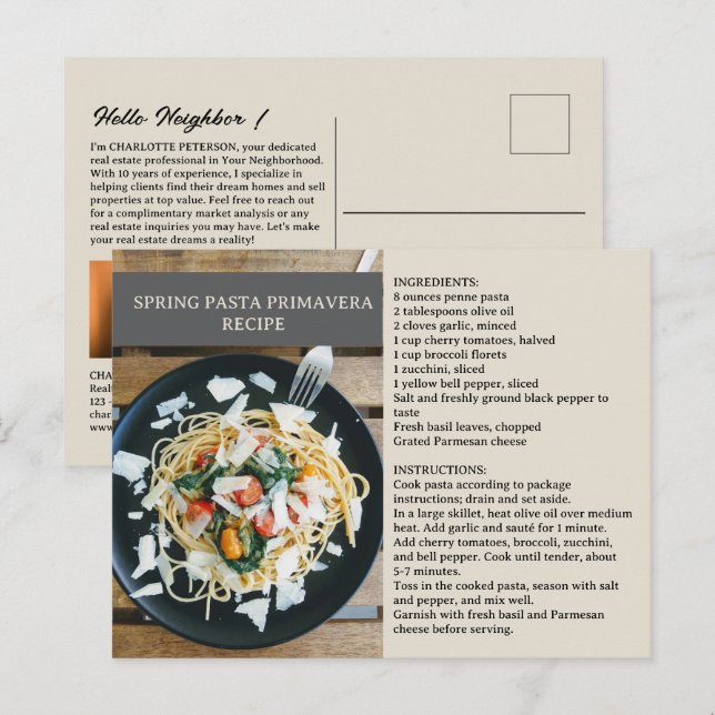 Spring Seasonal Recipe Realtor or Real Estate  Postcard (Front/Back)