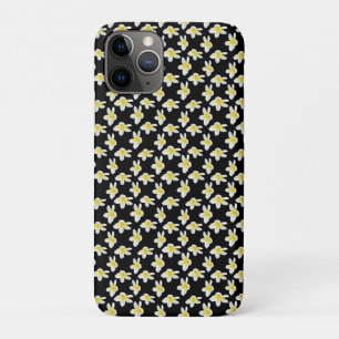 Spring Serenade: Yellow Frangipanis On Black, iPhone 11 Pro Case