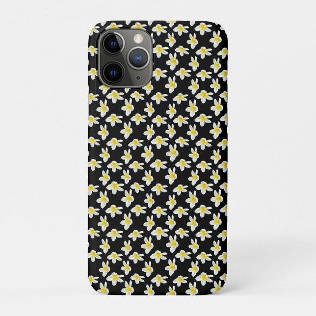 Spring Serenade: Yellow Frangipanis On Black, Case-Mate iPhone Case (Back)