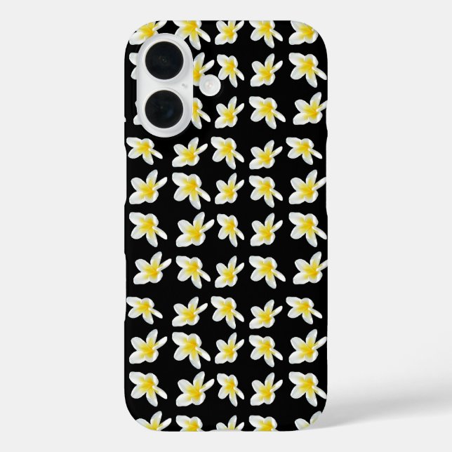 Spring Serenade: Yellow Frangipanis On Black, Case-Mate iPhone Case (Back)