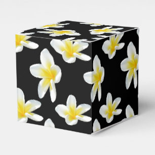 Spring Serenade: Yellow Frangipanis On Black, Favour Box
