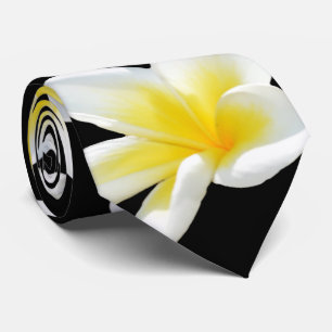 Spring Serenade: Yellow Frangipanis On Black, Tie