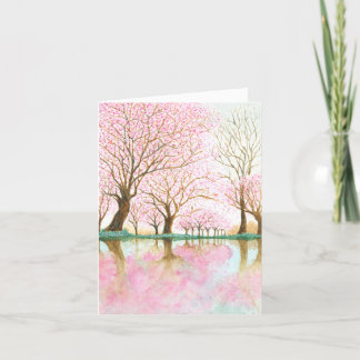 Spring Serenity – Cherry Blossom Reflections Holiday Card