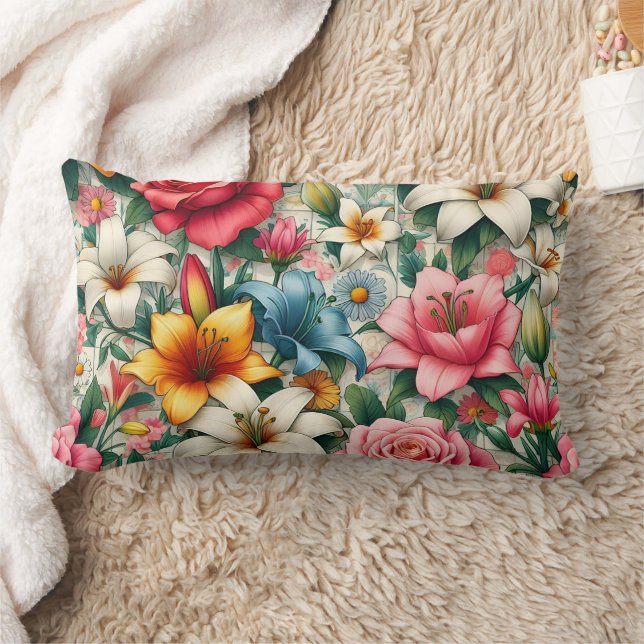 Spring Serenity Flower Pillow (Blanket)