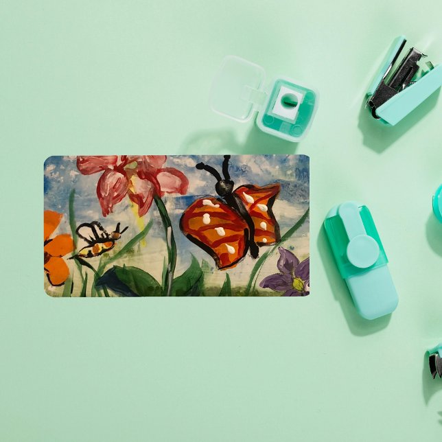 Spring series stickers school daycare packaging (school sticker, created artwork during grade one art lessons)