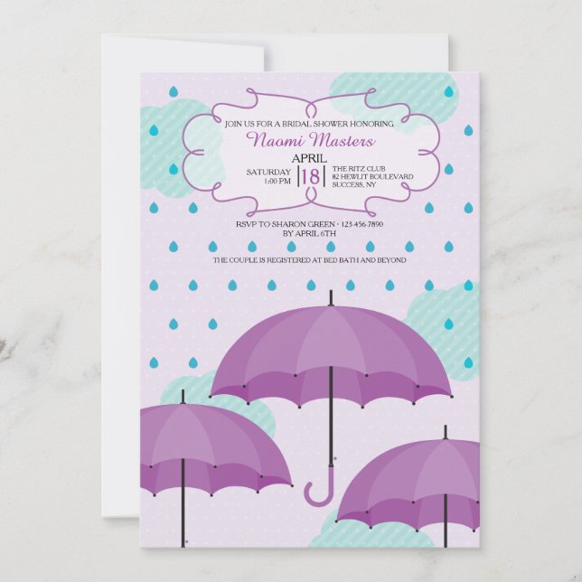 Spring Showers Bridal Shower Invitation (Front)