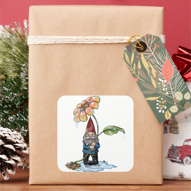 Spring Showers Square Sticker (Holiday)